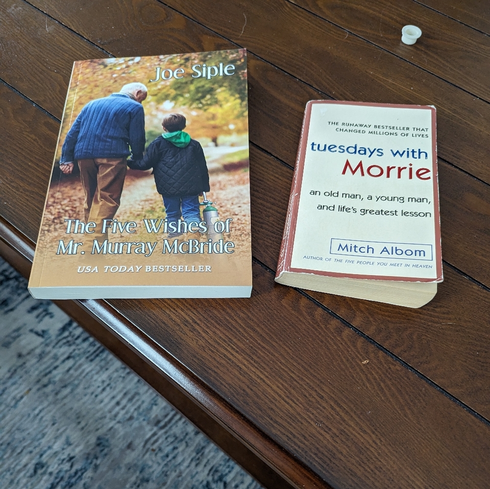 Books x 2. Tuesdays with Morrie. The Five Wishes of Mr. Murray McBride .